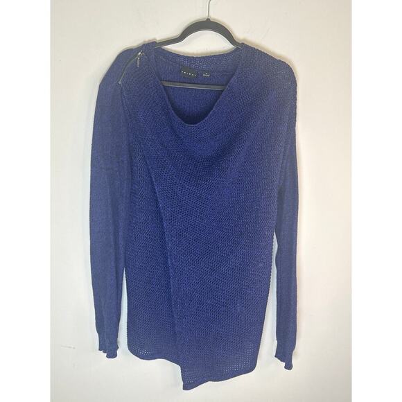 Tribal Cross Over Open Knit Long Sleeve sweater size M funky hipster chic - Picture 1 of 9